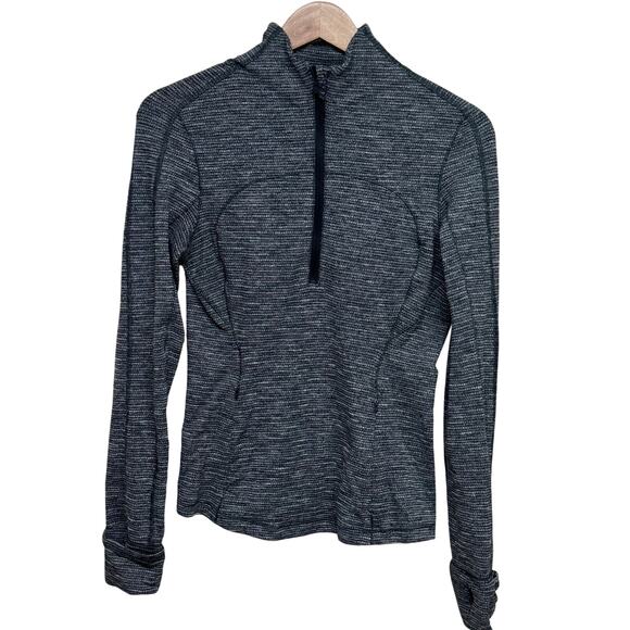 Lululemon Define Jacket Gray Striped Half Zip Women’s Size 6 - Picture 1 of 5